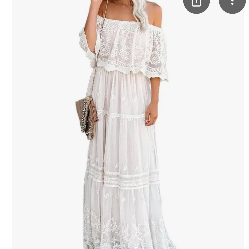 NWT - Maxi White Lace Dress